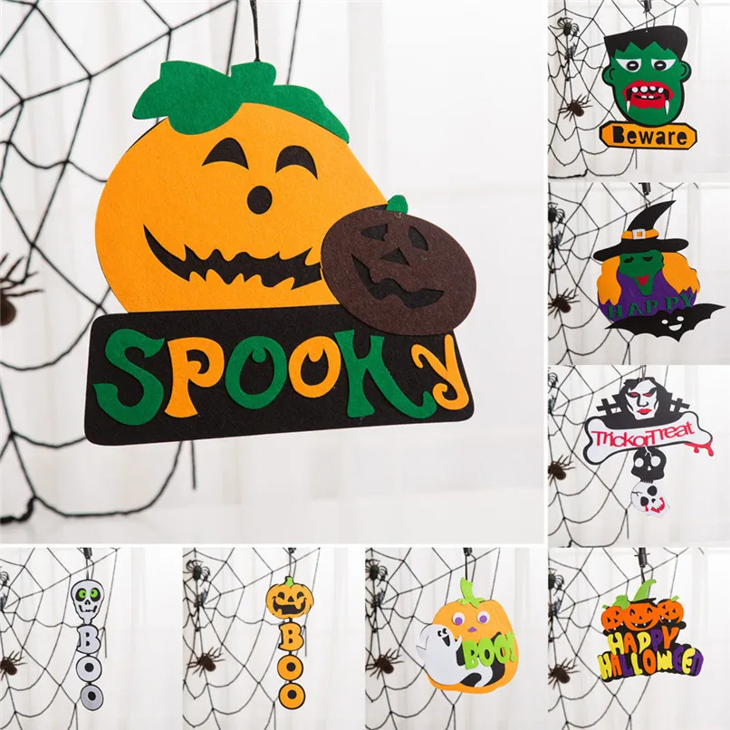 Creative Halloween Pendant Ornaments Felt Halloween Pumpkin Witch Ghost