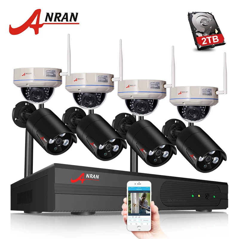 

ANRAN H.265 8CH Wifi NVR Wireless CCTV System Network Video Recorder 1080P HD Security Wifi IP Camera Video Surveillance Kit