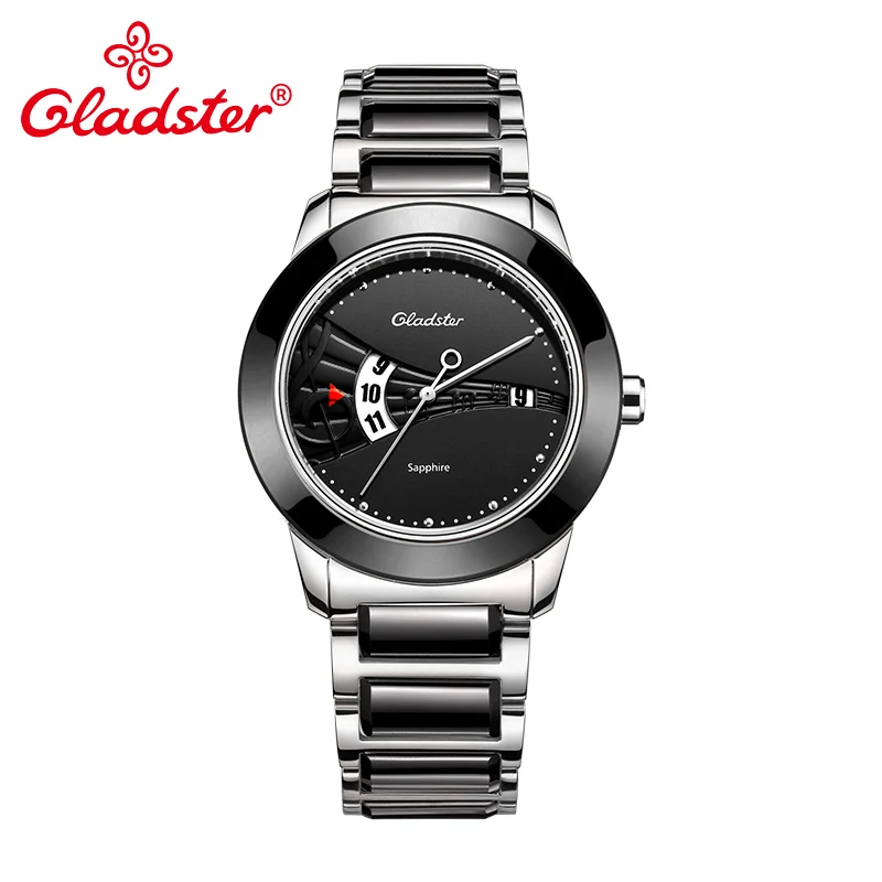 Gladster Luxury Brand Japan Miyota Movement Ceramic Stainless Steel Women Watch Quartz Female Wristwatch Golden Lady Dress Clock