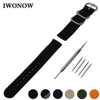 

Nylon Watch Band for Pebble Time Round 20mm / Bradley Timepiece Stainless Steel Pin Buckle Strap Wrist Belt Bracelet +Spring Bar