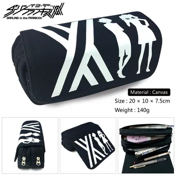 

Anime DARLING in the FRANXX Canvas Pencil Case student pen bag Cartoon Makeup Bag cosmetic bag Zipper Stationery Bag Stationery