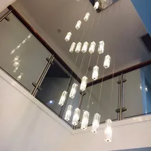 Светодиодный светильник для лестниц, двойные спиральные люстры, современная люстра для гостиной, длинная многоступенчатая люстра