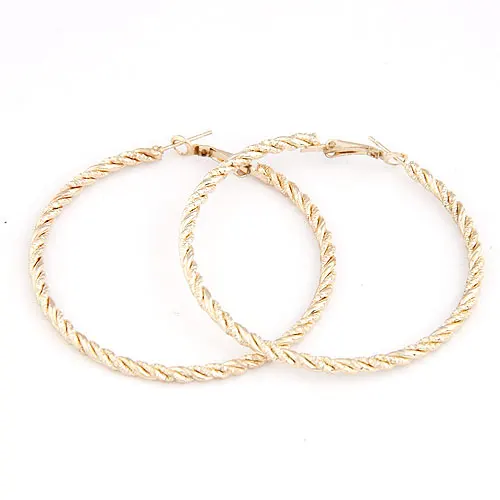 JZTOP брендовые скрученные баскетбольные женские серьги, простые классические круглые серьги-кольца из сплава для женщин, модные серьги - Окраска металла: gold earring