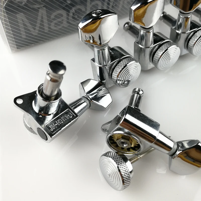 Kaufen Neue Chrome Gitarre Locking Tuners Elektrische Gitarre Mechaniken Mechaniken JN 07SP Lock Silber Tuning Pegs (Mit verpackung)