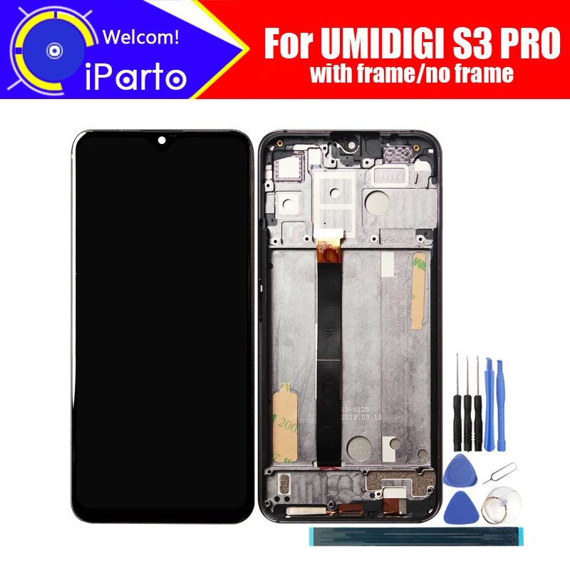 Cena 6.3 calowy wyświetlacz UMIDIGI S3 PRO LCD + ekran dotykowy Digitizer + montaż ramy 100% oryginalny LCD + dotykowy Digitizer dla UMIDIGI S3 PRO