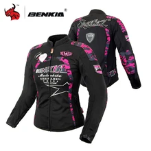 Chaqueta de motociclista BENKIA, chaqueta de motociclista de malla transpirable para mujer, chaqueta de motociclista Retro informal Vintage, chaqueta de Motocross