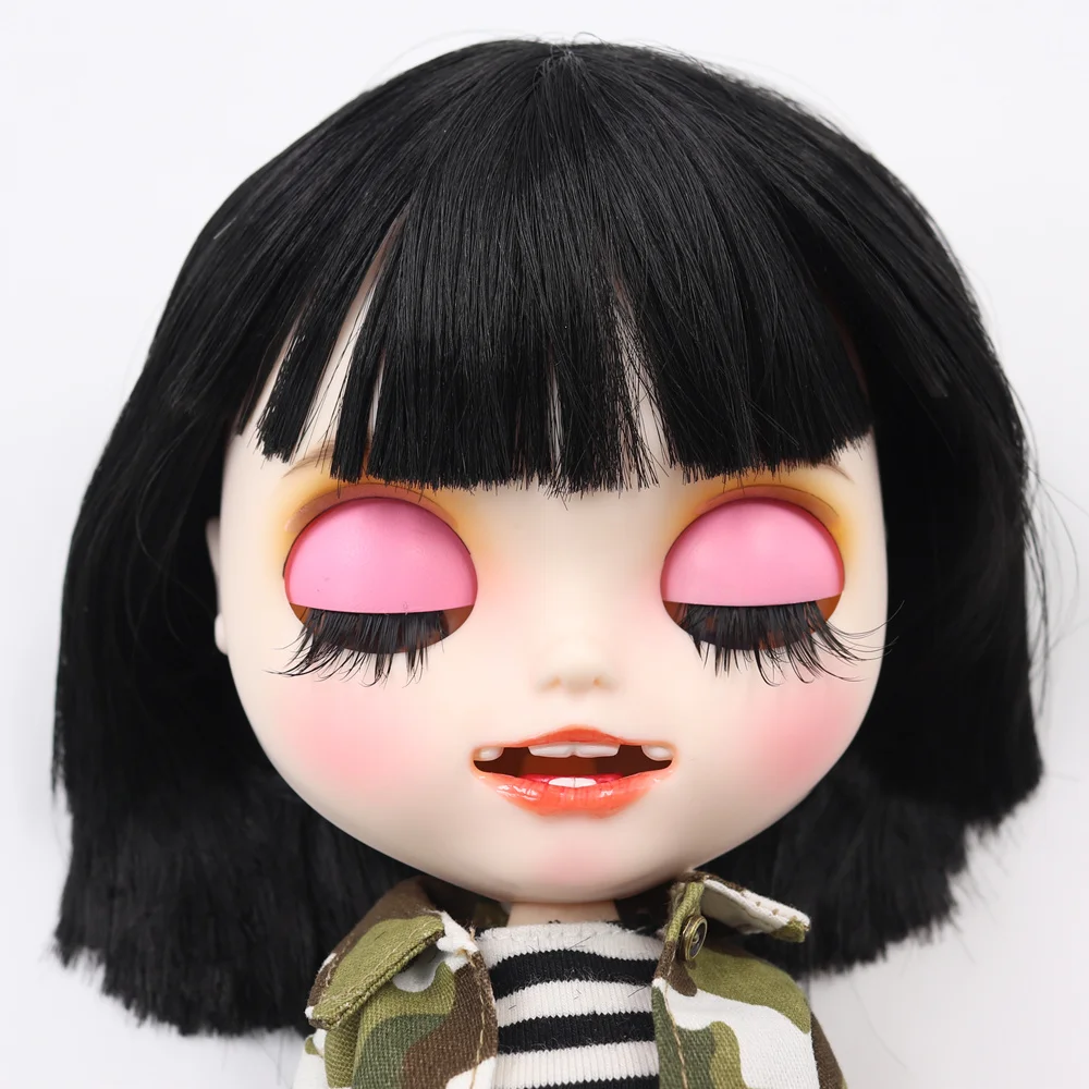 Nora - Premium Custom Neo Blythe Doll with Black Hair, White Skin & Matte Smiling Face 2