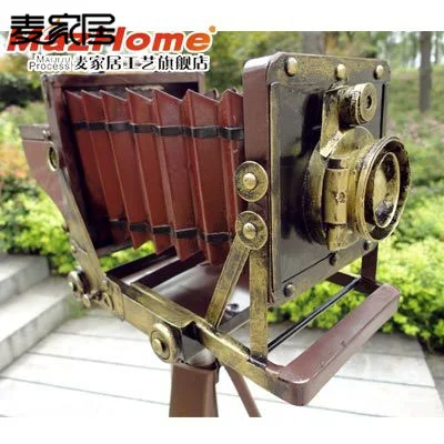 

Handmade Simulation 1904 Retro Camera Model Crafts Studio Props Background Support Manual Iron Ornaments
