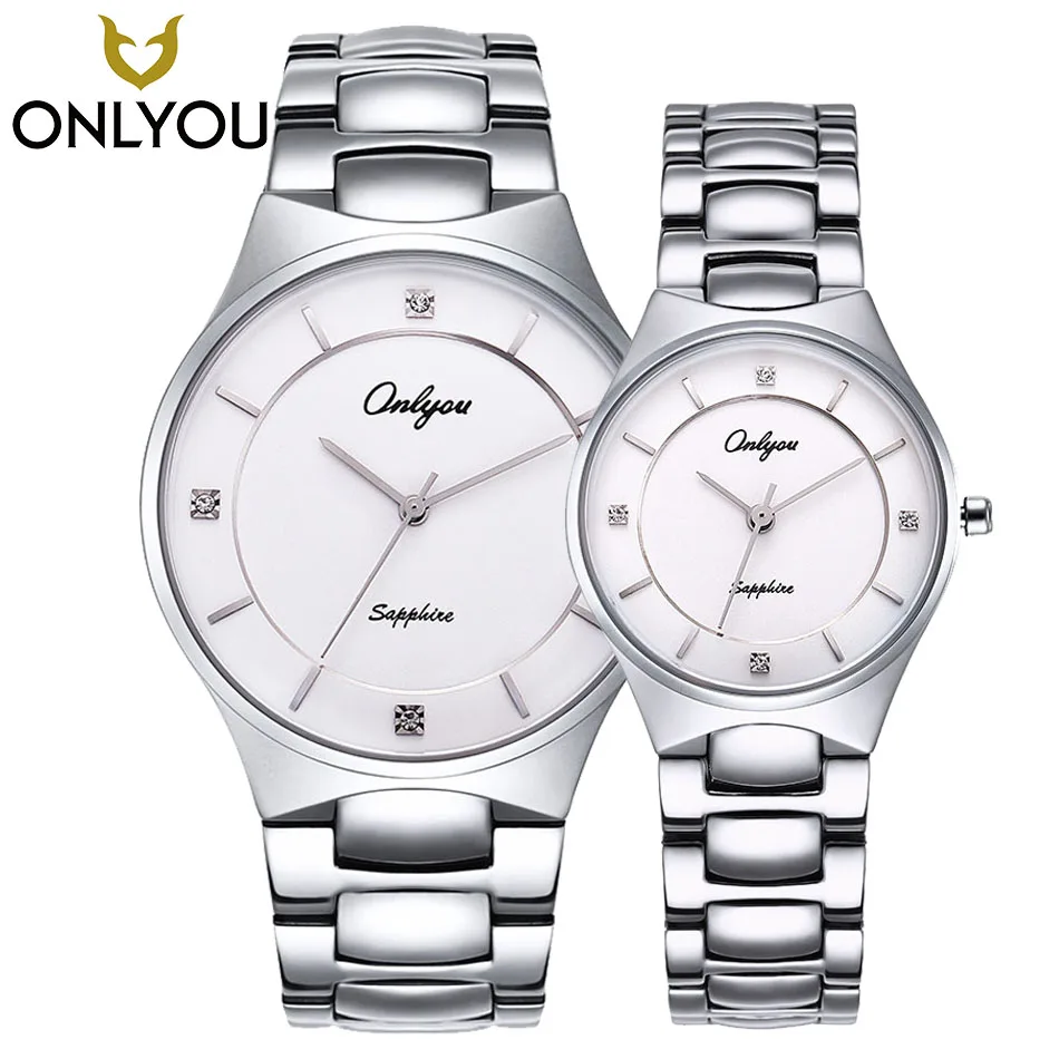 ONLYOU Hot Gold/Silver Male Watches Woman Watch Quartz Wristwatches 2017 Top Luxury Brand stainless steel Band Couple Gift Clock цена ONLYOU Hot Gold/Silver Male Watches Woman Watch Quartz Wristwatches 2017 Top Luxury Brand stainless steel Band Couple Gift Clock цены онлайн