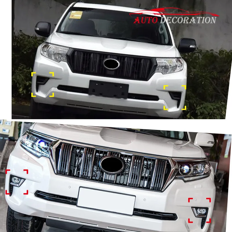 Для Toyota Prado FJ150 J150 стайлинга автомобилей внешние аксессуары модифицированные ABS Хромированная передняя противотуманная фара рамка крышка 1 комплект