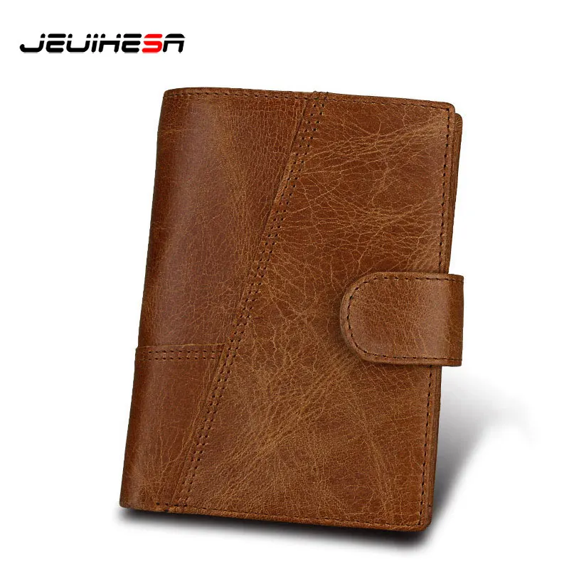 

Famous Brand Genuine Leather Men Wallet Short Pocket Small Cowhide Coin Purses Vintage Male Credit Card Holder Gift For Men