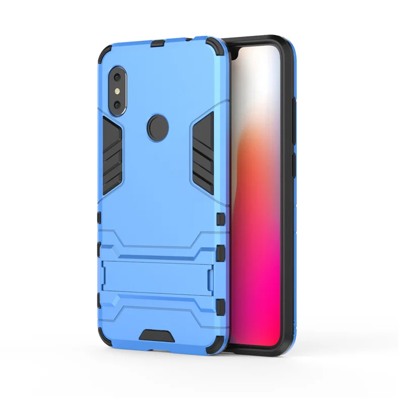 2 в 1 противоударный бронированный чехол для телефона Xiaomi Redmi Note 6 Pro, защитный чехол-подставка для Redmi Note 6 с гидрогелевой пленкой