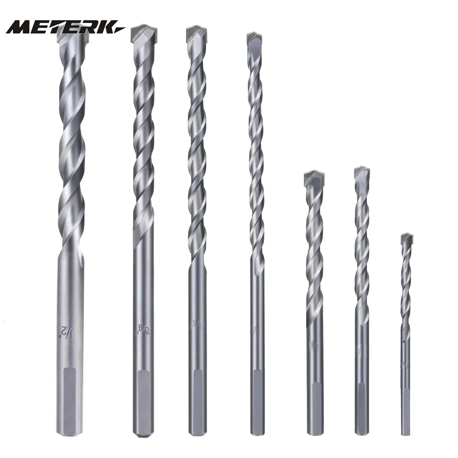 Meterk MK23 7PCS Cement Masonry Drill Bit for Metal with Sandblasting