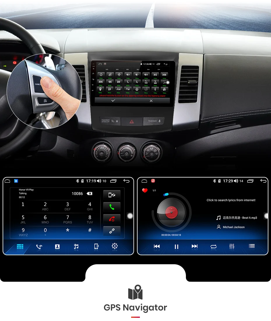 Top AWESAFE 2Din Headunit Android 8.1 4+64G CarPlay Radio Cassette Audio Multimedia Player For Mitsubishi Outlander xl 2 2005-2011 10