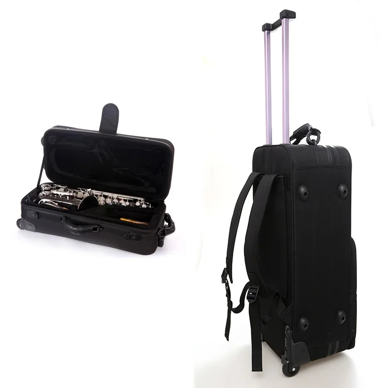 Be Alto Saxophone Case Sax Shoulder Bag Portable Wind Instrument Bag Sax Trolley Case Soft Black
