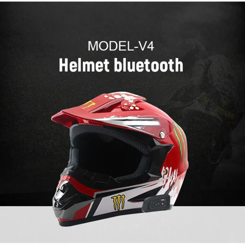 1 шт. V4 мотоциклетный шлем домофон гарнитура 4 всадника 1200 м Мото Bluetooth переговорные с FM радио