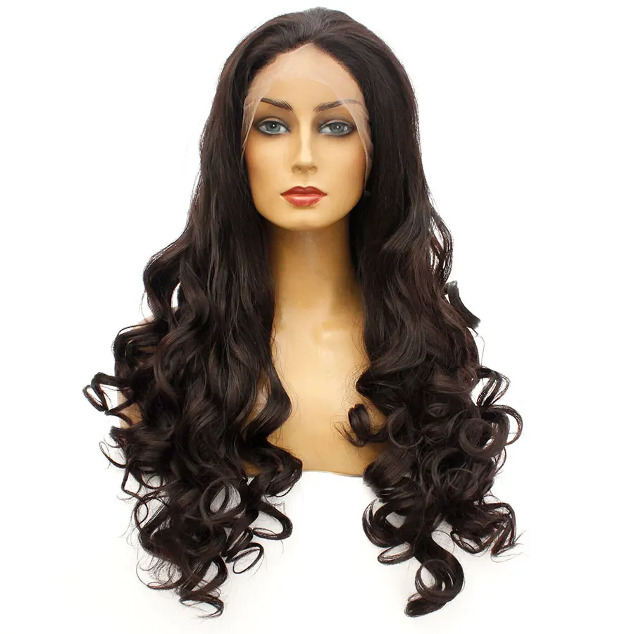 

Synthetic Long Lace Front Wig Pink Black Wigs For Women Wave Wedding Hair Daliy Wear-in Hair Extension Cosplay Wigs Eunice Hair