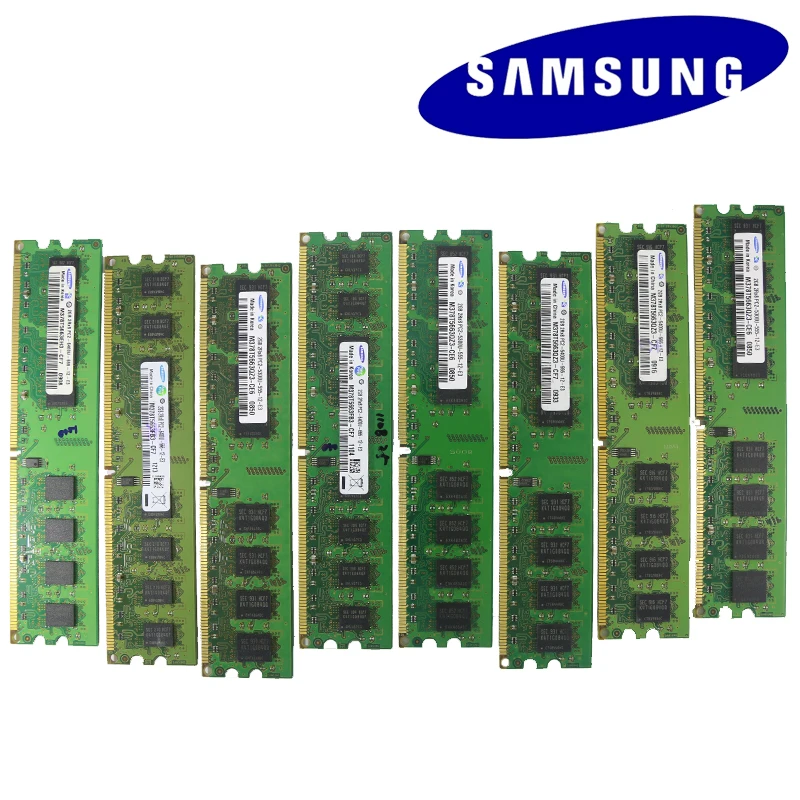 

Samsung Desktop 10 Pieces PC Memory RAM DDR2 800 Memoria Module PC2 6400 1GB 2GB 4GB (2PCS*2GB) Compatible DDR2 667MHz 800MHz