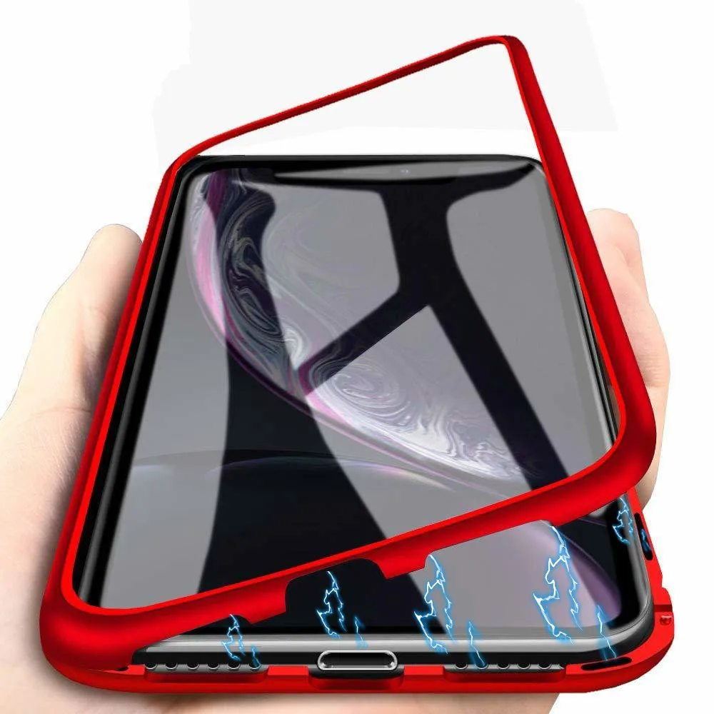 

360 Magnetic Adsorption Phone Case for Samsung Galaxy A7 A9 J4 J6 2018 S9 S8 Plus S7 Edge Tempered Glass Back Magnet Note 8 9