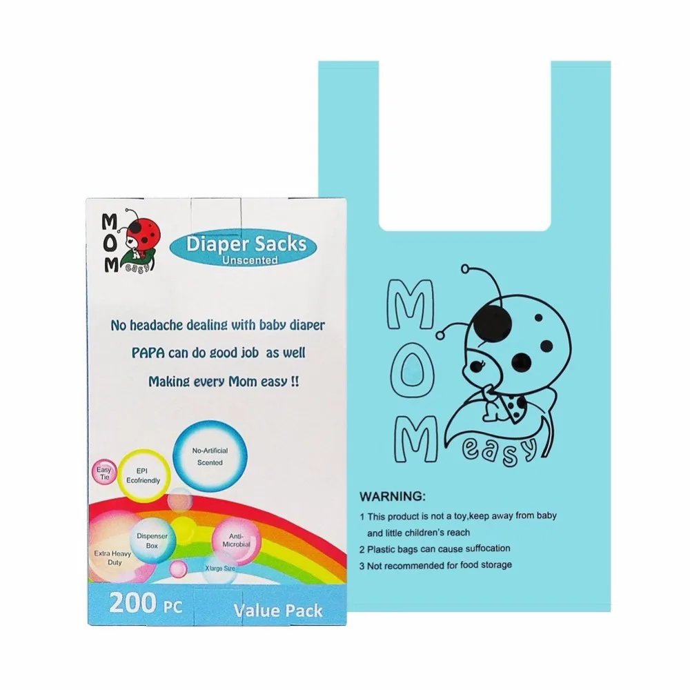 Мама легко завязать 200 отсчетов детский одноразовый подгузник мешки/подгузники