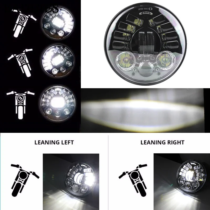 

FADUIES 2018 New 5.75 inch Motorcycle Adaptive Cornering Led headlight For Harley 5-3/4" Motorcycle Black Projector Daymaker