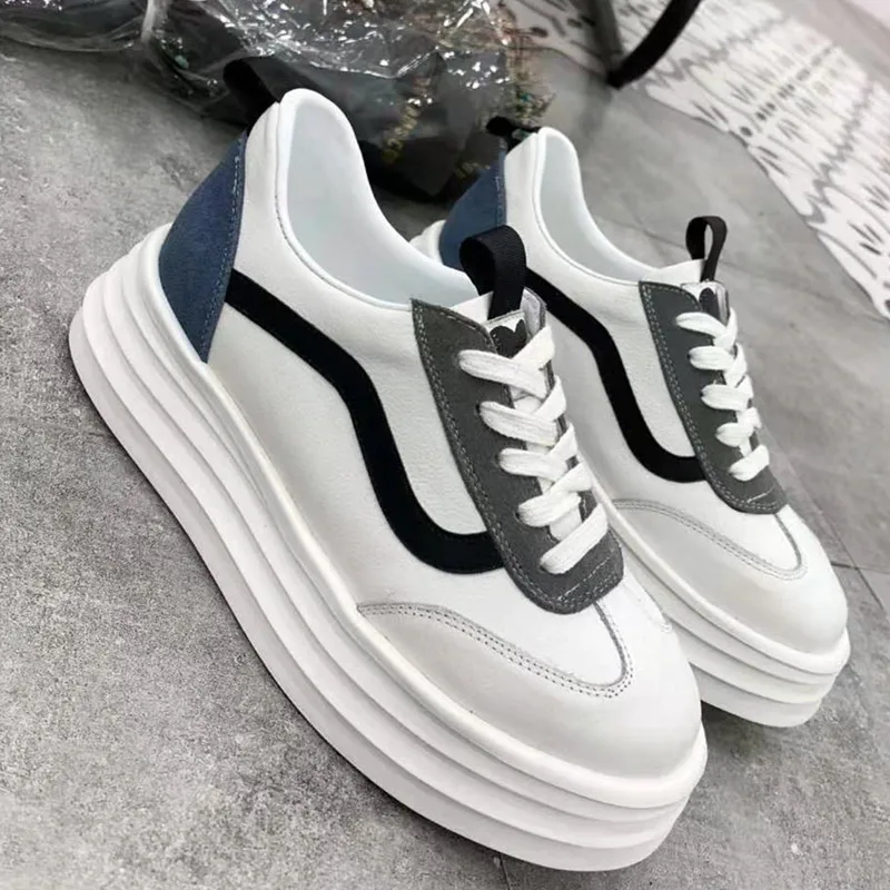 2019 New Fashion small white shoes female trend Korean casual tie with muffin and color matching lightweight sports 2019 New Fashion small white shoes female trend Korean casual tie with muffin and color matching lightweight sports