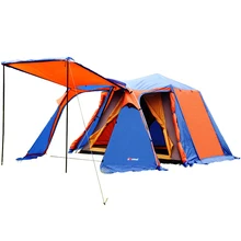 Полностью автоматическая 1 зал 2 комната двойной слой алюминиевый полюс Открытый Семейный Кемпинг палатка подходит для 4-5 человек 180 см высота палатки