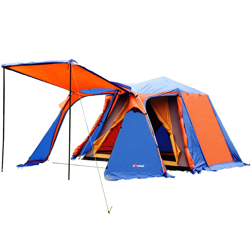 

Fully automatic 1hall 2room double layer aluminum pole outdoor family camping tent suitable for 4-5persons 180cm height tent