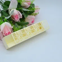 Пользовательские ivory rose лазерная резка внутренняя приглашения бумаги коробки для свадьбы