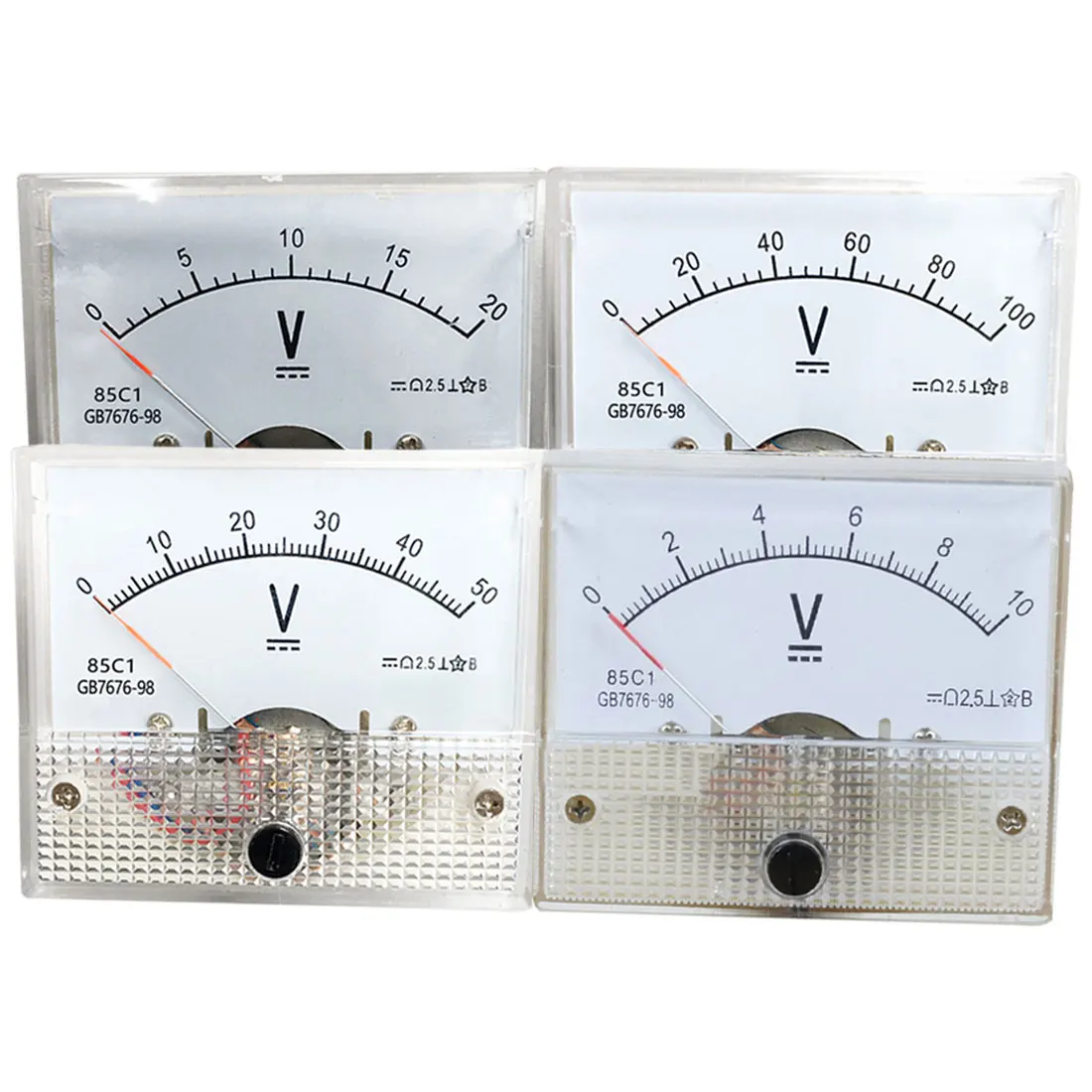 85C1 указатель Напряжение индикатор DC 10/20/30/50/100/200V аналоговые Панель вольт Напряжение Вольтметр Манометр