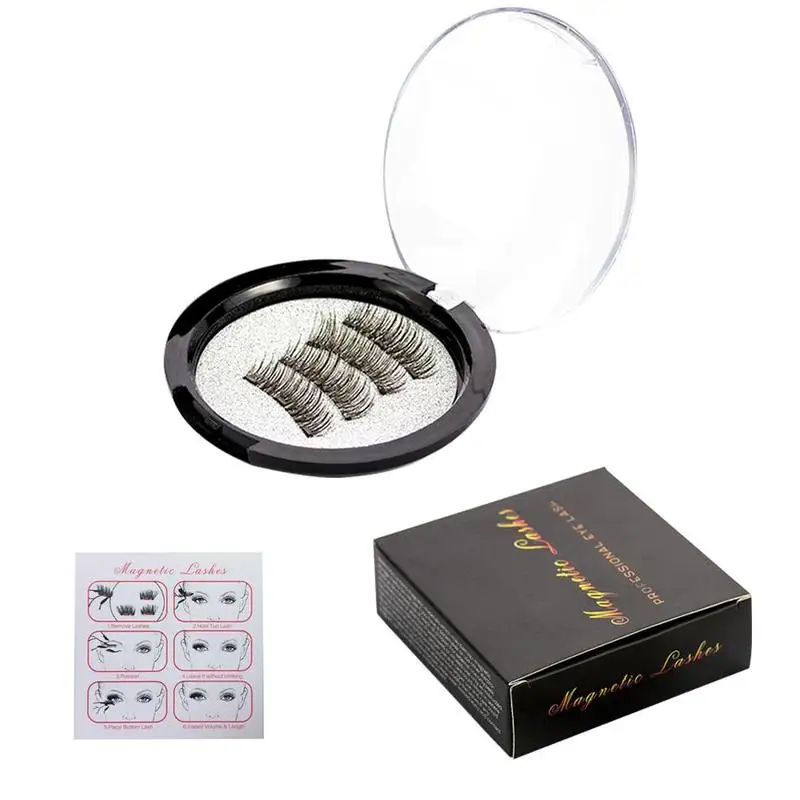 4pcs/Pair Magnetic Magnet Eyelashes Eye Makeup Kit Thick Good Quality 3d Mink False Dropshipping | Красота и здоровье