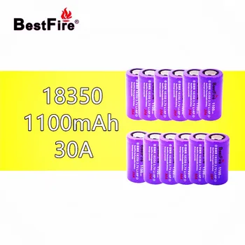 

12pcs Bestfire 18350 Battery 1100mAh 30A 3.7V Li-ion Rechargeable For Kamry K1000 E Pipe Cigarette Vape MECH Mod B024 Flashlight