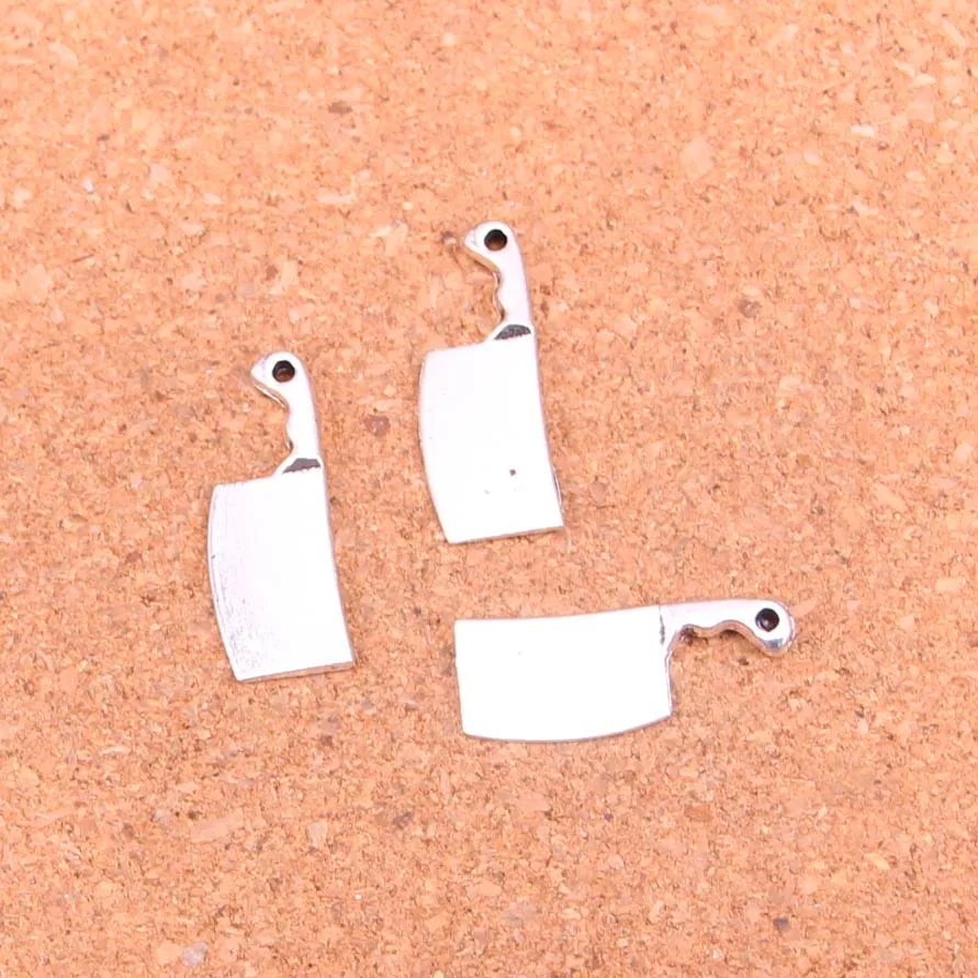

25pcs Tibetan Silver kitchen knife meat cleaver Charms for Jewelry Making 23*9mm