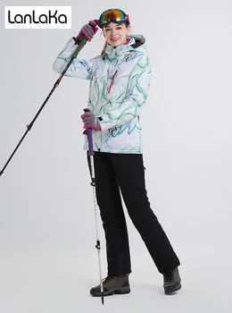 

LANLAKA NEW Brand Ski Suit Women Snowboarding jackets+Pants Warm Snow Coat Breathable Optional Colorful Ski Sets Female