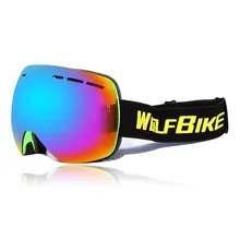 Motorcycle Goggles with Double Anti-fog Spherical Lens Windproof Motocross Ski Goggles+Snowboard Sunglasses Goggles