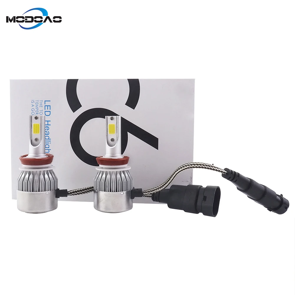 

Modoao 2Pcs 6500K LED H7 H11 H9 HB4 H1 H3 HB3 Auto S2 Car Headlight Bulbs 72W 8000LM Car Styling 6500K led automotivo