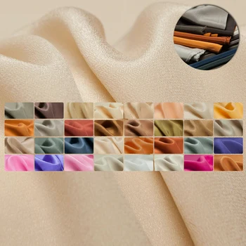 

Limit Quantity: 46 Colors solid pure silk crepe de chine fabric, sewing for shirt, blouse, dress, skirt, craft by the yard