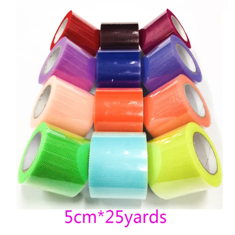 

5cm*25yards Tulle fabric Wedding Decoration Fabric Tulle Roll Tutu Fabric Polyester Party Wedding Decoration DIY Organza cloth