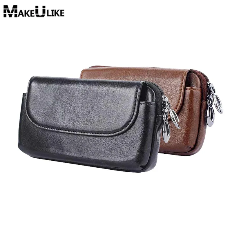 

Genuine Leather Pouch For Oneplus 6 Belt Clip Universal Phone Holster For Oneplus 5t Case For Oneplus 5 6 3t X Case Bags
