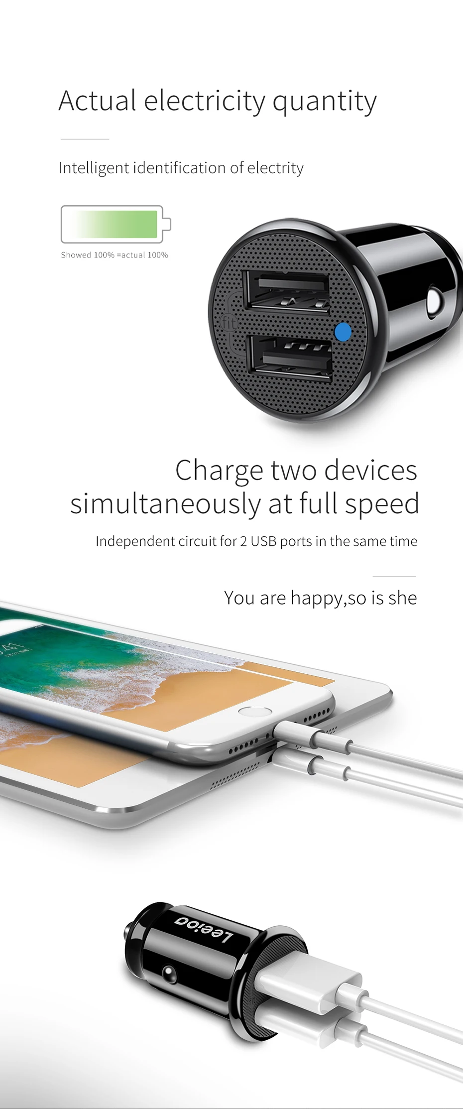 LEEIOO автомобильное зарядное устройство универсальное 2 порта USB Автомобильное зарядное устройство для iphone samsung Xiaomi автомобильное зарядное устройство для мобильного телефона