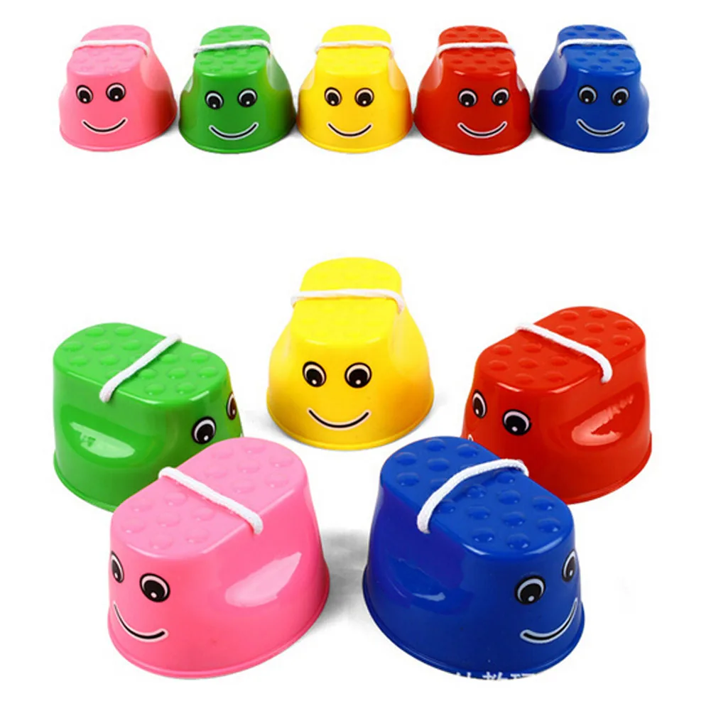 

1 PC Creative Outdoor Plastic Balance Training Smile Face Jumping Stilts Shoes For Children Walker Toy Feet Fun Sports