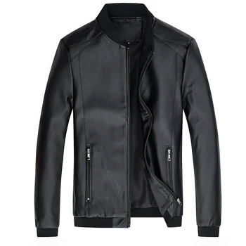 

Men's PU Jacket Outerwear Leather Coat Spring Slim Fit Faux Leather Motorcycle Biker Jacket Men Male Coats Brand Clothes