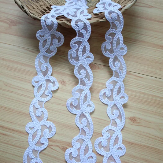 

13 meter 5cm 1.96" wide white mesh tulle gauze embroidered tapes lace trim ribbon lace fabric L11F41AB5