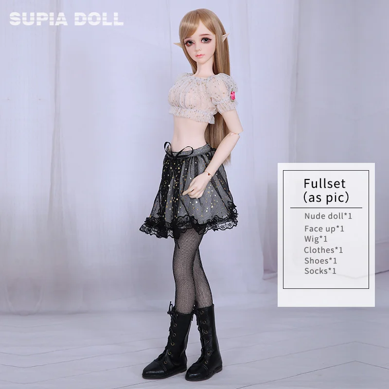 BJD SD куклы Supia Lina девушка 1/3 Смола Firgures Fullset Сказочная страна Dollmore Littlemonica Supergem с опциональными эльфийскими ушами - Цвет: Fullset in NS aspic