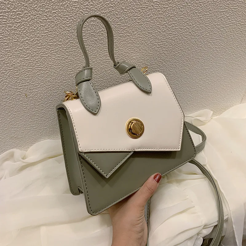 

new contrast color handbag women's bag new 2019 fashion shoulder Messenger bag small square bag