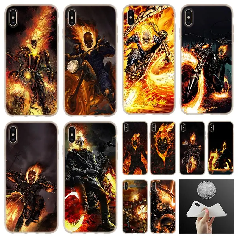 Для iphone 11Pro ghost rider Мягкий силиконовый чехол для телефона iPhone 11 Pro 7 8 Plus XR XS Max 4 5 5S SE 6