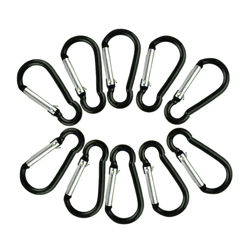 

10pcs Climbing Button Carabiner S type Camp Snap Clip Hook Keychain Keyring Hiking Climbing Aluminum Alloy Carabiner #2o25