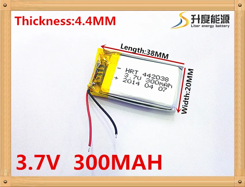 3.7V,300mAH,[442038] Polymer lithium ion / Li ion battery for voice