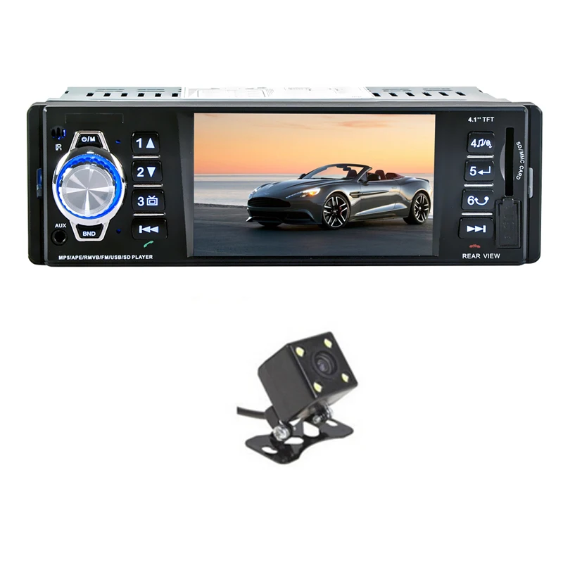 Rearview Camera 4.1/" HD 1DIN Car Stereo MP5 Player Bluetooth FM Radio AUX//SD//TF