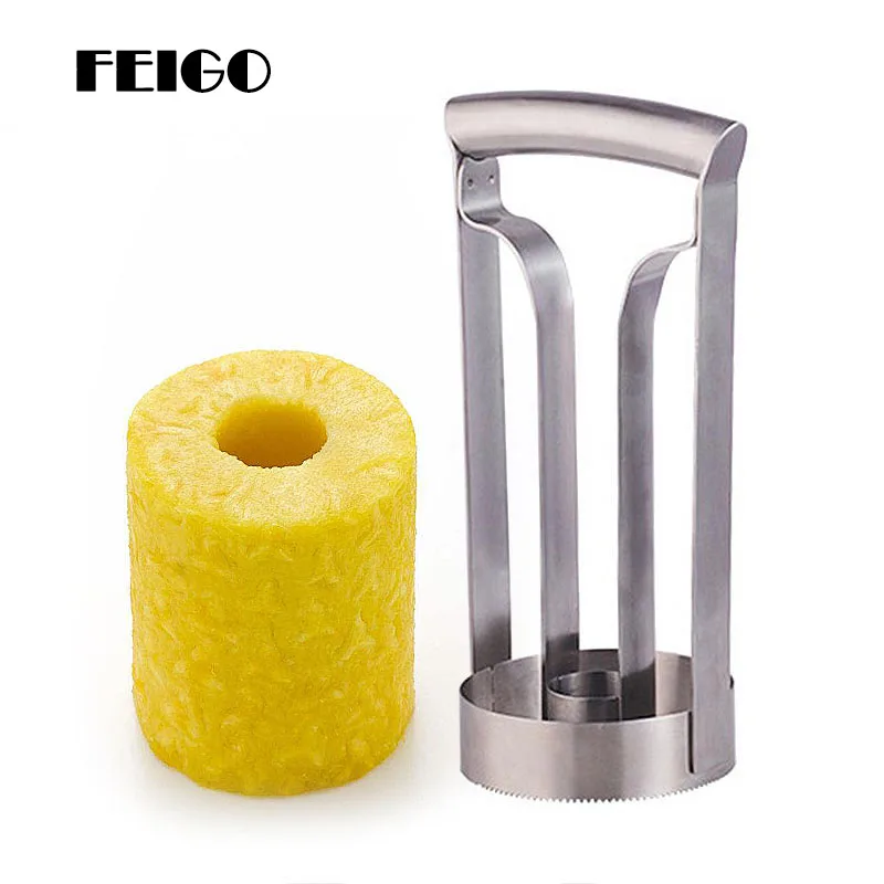 

FEIGO Stainless Steel Pineapple Peele Core Puller Peeler Take Meat Slice Fruit Vegetable Knife Pineapple Knife Kitchen Tool F763